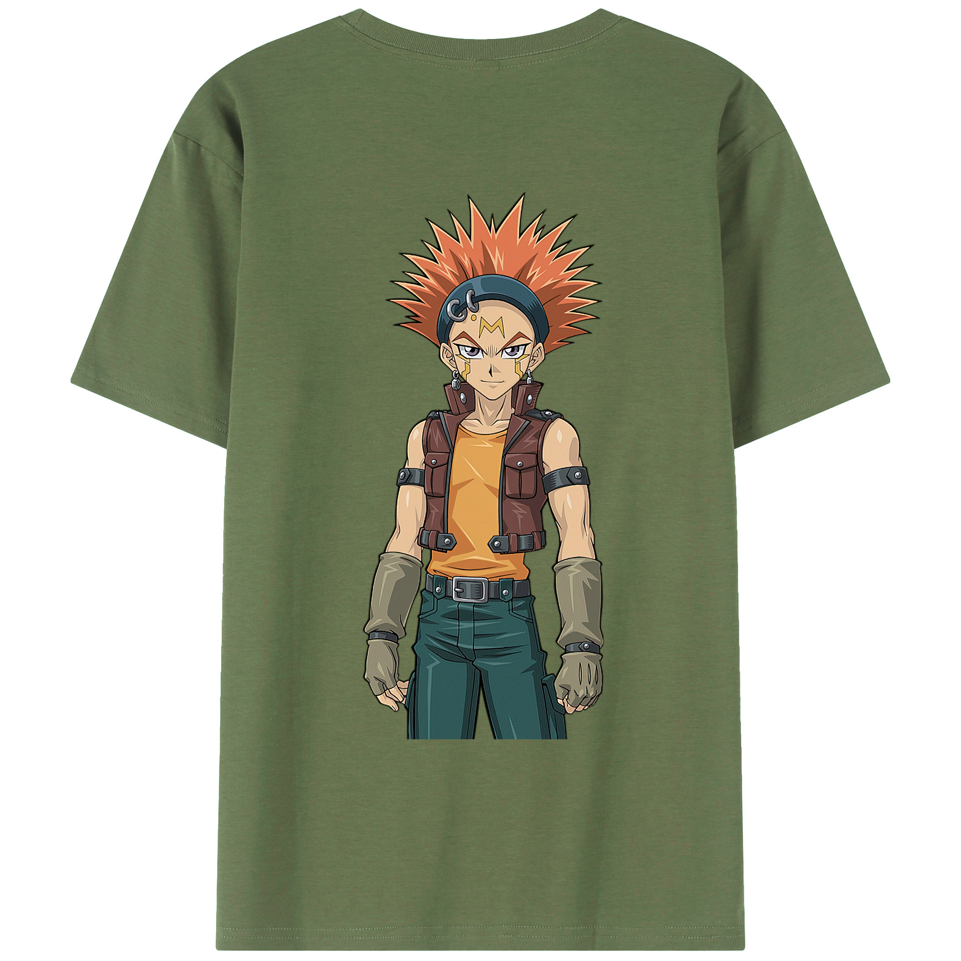 （画像用） 遊☆戯☆王 Yu-Gi-Oh! 綿100％ メンズ半袖Tシャツ（バックプリント） 通気性
